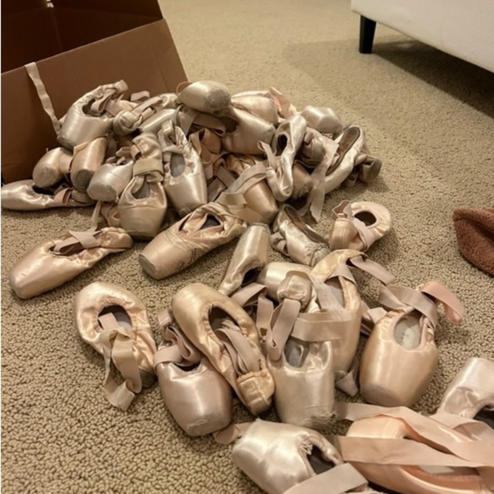Worn Used Ballet Shoes and Flats